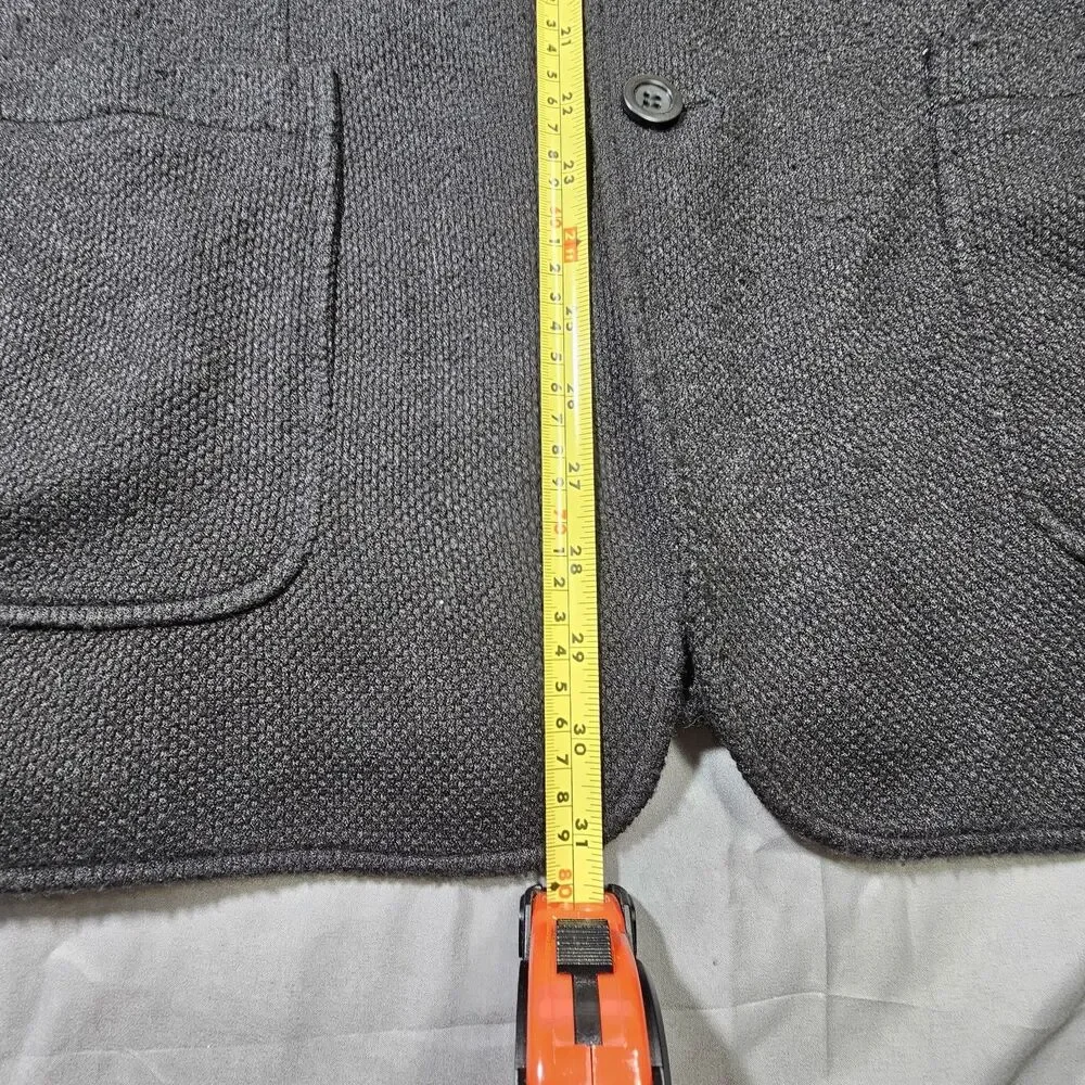 Lucky Brand Blazer Mens Black Knit 2 Button Casual Slim Fit 44R